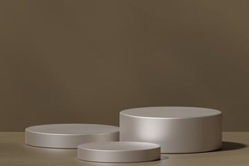 3D rendering of empty podiums for product presentation