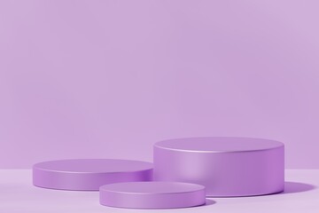 3D rendering of empty podiums for product presentation
