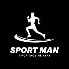 Sport Man silhouette Logo Design