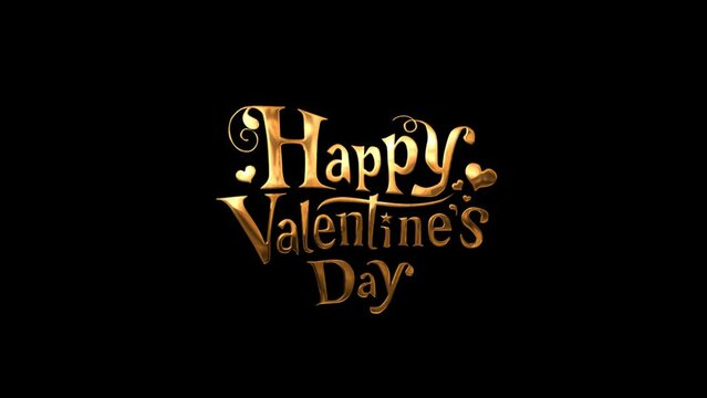 Happy Valentine's day Gold Text Titles background typography of happy valentines day
