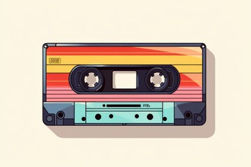 Fototapeta premium Retro audio isolated cassette vintage