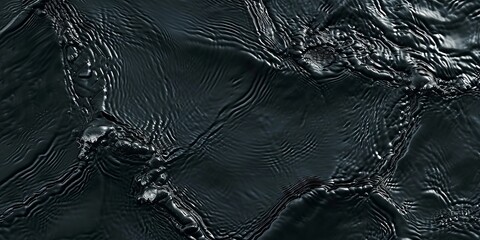 Abstract black oil background. Backdrop of black water. Dark abstract texture. AI generate image. 