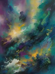 splash colors in the space ,abstract art
