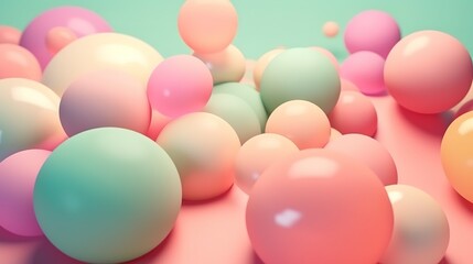 colored bubbles float on a colorful background, in the style of pastel dreamscapes, image background wallpaper, generative ai