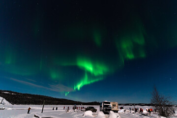 Fototapeta na wymiar Aurora Borealis, Northern Lights, at Yellowknife, Northwest Territories, Canada