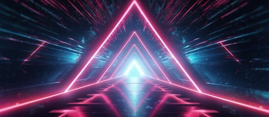 indoor Laser neon bright background. Design for banner advertising technology.