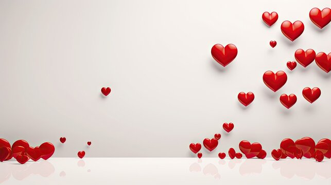 A clean empty background with small hearts rippling