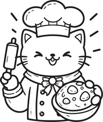 cute chef cat