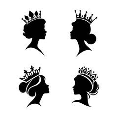 Queen silhouette illustration with simple style