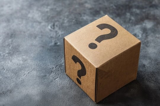 A mystery box with question mark on it