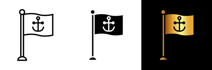 Fly the colors of maritime pride with this navy flag icon, symbolizing naval strength, honor, and tradition.