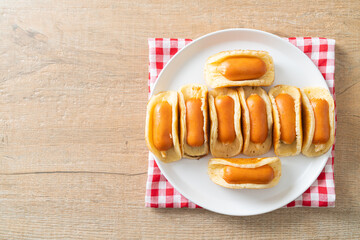 flat pancake roll with sausage