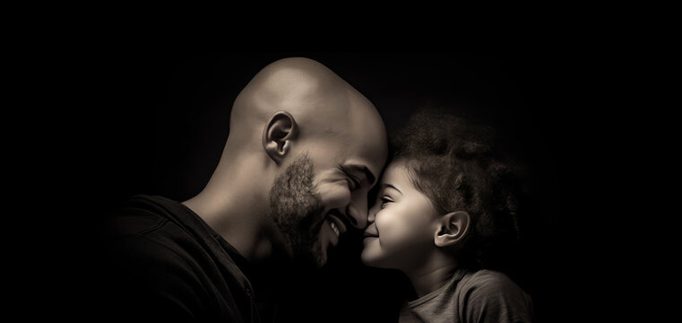A fatherly image is captured in a photo of a man and a little girl.