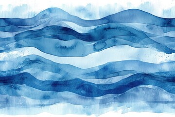 Obraz premium Abstract minimalist simple colorful watercolor brush lines waves stripes.