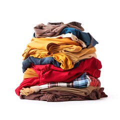 Bunch of clothes isolated on white background, generative ai