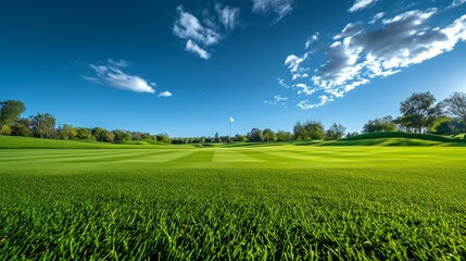  Lush fairway at a serene golf course under a clear blue sky
