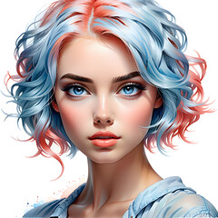 Fototapeta premium Striking Elegance Unveiled: A Captivating Showcase of Diverse Hairstyles Adorning Beautiful Women.(Generative AI)