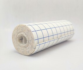 White medical adhesive tape plaster bandage isolated on white background