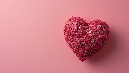 Textured heart shape on a soft pink background