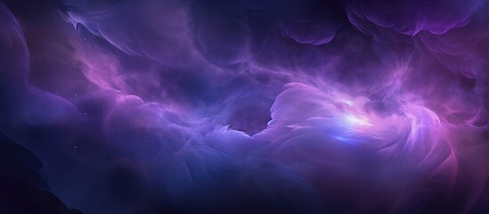 Fractal art with violet waves, digital illustration, dark matter mist. - obrazy, fototapety, plakaty