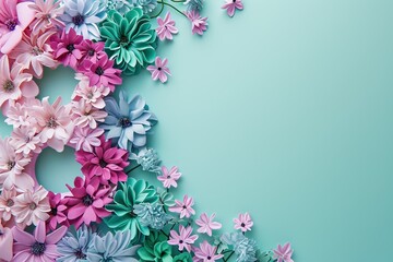 flowers form the number 8, the concept of International Women's Day on March 8.