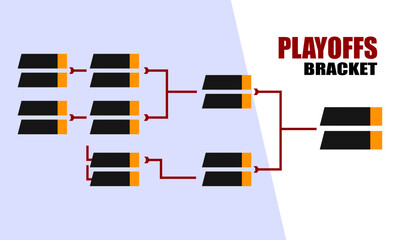 Illustration of an esports match bracket, usually used for playoff rounds in online moba game matches