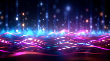 Obraz premium Technology abstract line background and light effect, technology-sense background material