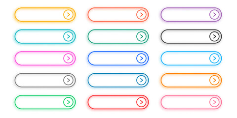 line style colorful app button sign with blank space