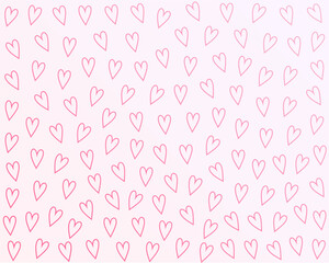 hand drawn romantic love heart pattern for valentines day