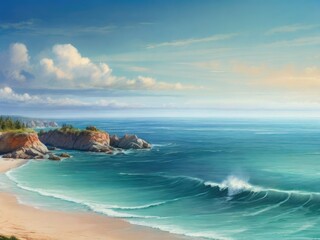 sea ​​view background design bright nature