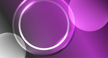 Neon glass circle copyspace for your text or product presentation geometric background. Vector illustration For Wallpaper, Banner, Background, Card, Book Illustration, landing page