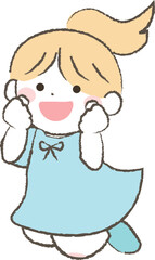 ジャンプする元気な女の子のイラスト3