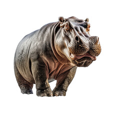 Fototapeta premium Hippopotamus Dragon roar isolated white background