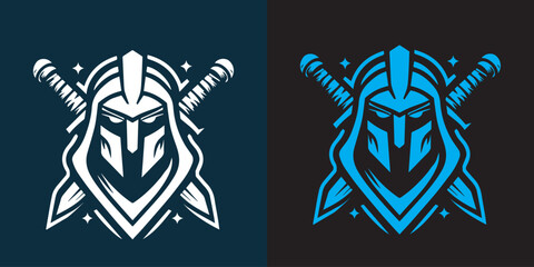 Fototapeta na wymiar editable warrior mask logo suitable for e sport logo