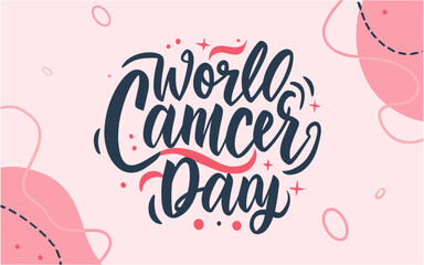 world cancer day typography , world cancer day lettering , 4 feb world cancer day	