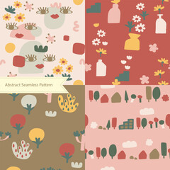 Abstract art seamless pattern set