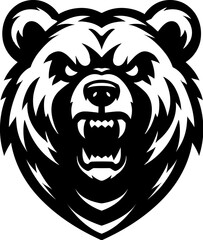 Angry bear head logo, isolated vector, mascot design illustration © makegood_pl