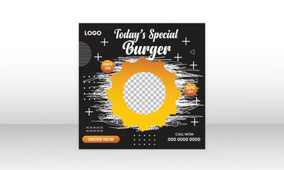 Fresh food marketing social media post template design.