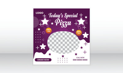 Fresh food marketing social media post template design.