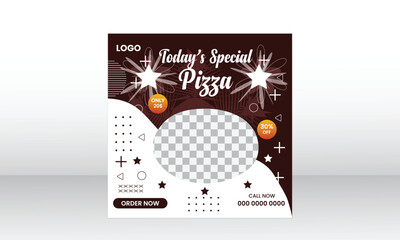 Fresh food marketing social media post template design.