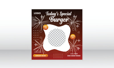 Fresh food marketing social media post template design.