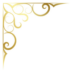 Gold vintage baroque corner ornament retro pattern antique style acanthus. Decorative design filigree calligraphy. You can use for wedding decoration of greeting card and laser cutting.