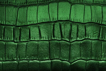 Zelfklevend Fotobehang Green colored leather texture © asb63