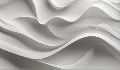 Obraz na płótnie Canvas Abstract white flowing wave lines on plain white background from Generative AI