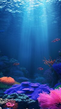 3d aero aquatic background wallpaper colorful and blue haze. Hyperrealistic. Detailed