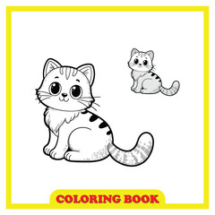 cute kids cat coloring book design, with a simple and elegant style