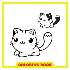 cute kids cat coloring book design, with a simple and elegant style