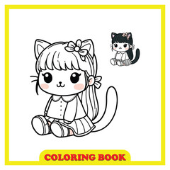 cute kids coloring book design, with a simple and elegant style