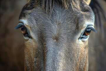 Mule close up portrait.
