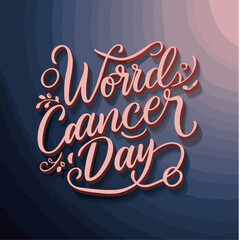 Fototapeta na wymiar world cancer day calligraphy , world cancer day illustration , 4 feb world cancer day